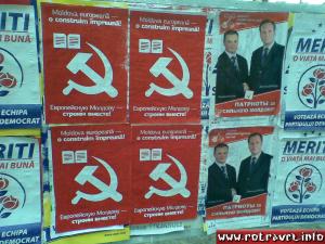 A poster of the Communist Party of Moldova